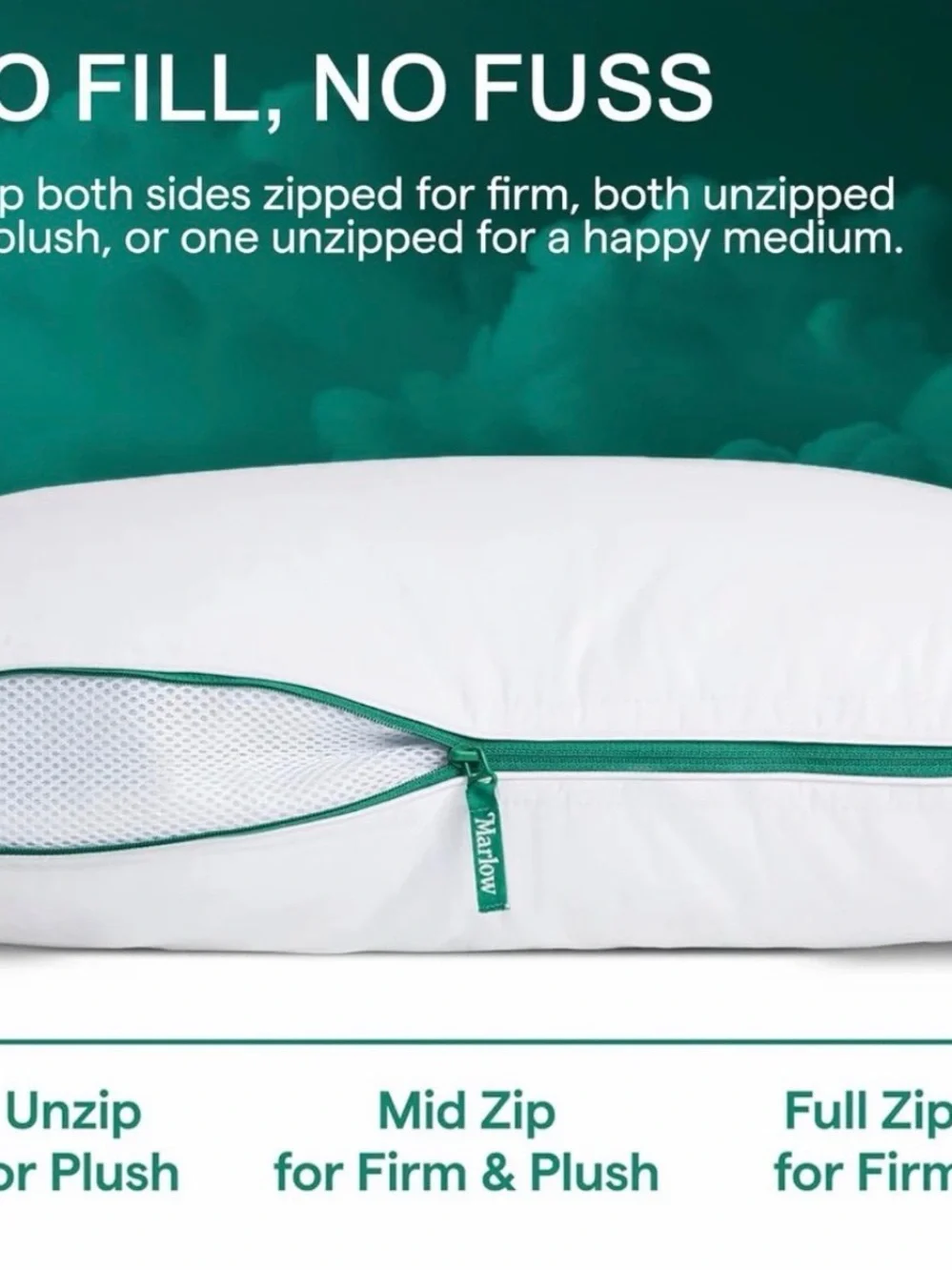 (1) Marlow Cooling Adjustable Support Gel infused Memory Foam King Pillow